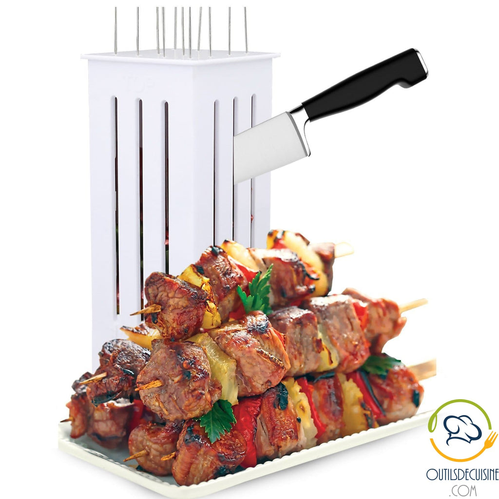 Brochette maker 49 pièces - ustensiles barbecue accessoires grill - couteau  couperet