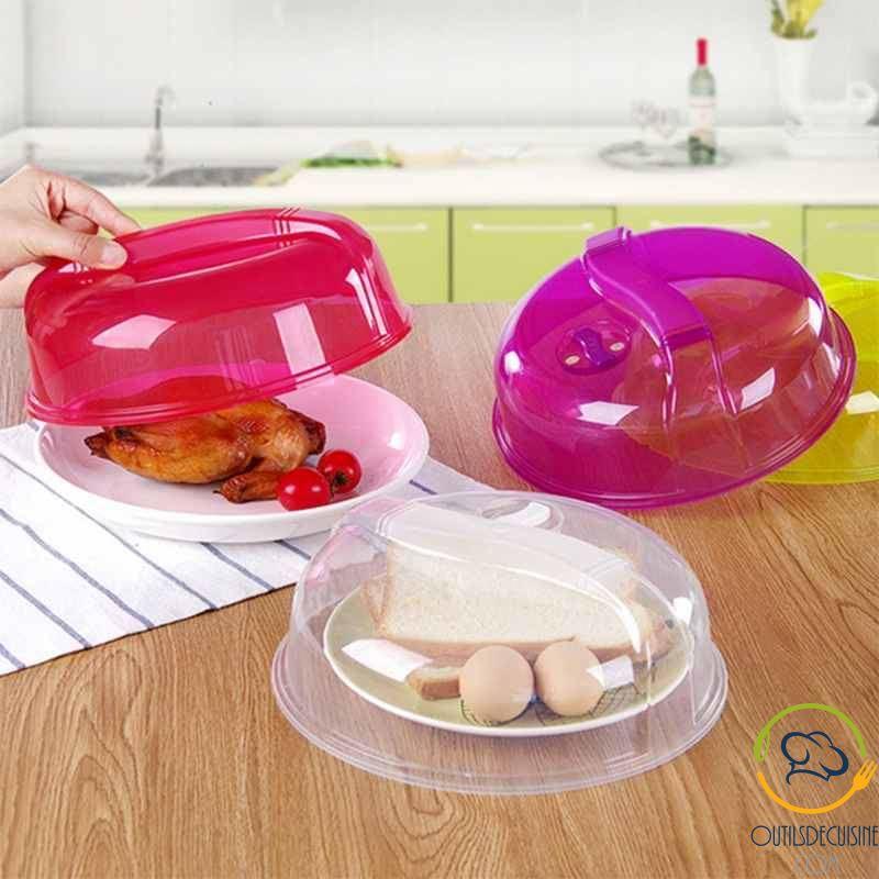 Snips, Cloche Alimentaire pour Micro-ondes, Cloche Couvre Plat 26,2 x 26,2  x 7,6, Couleur Rouge et Transparent, Made in Italy
