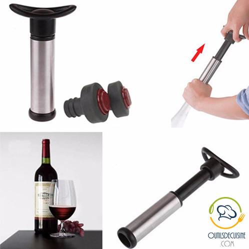 Pompe à vide et bouchons de bouteille avec dattes, économiseur de vin rouge  Un cadeau de vin qui garde la bouteille fraîche : : Cuisine et  maison